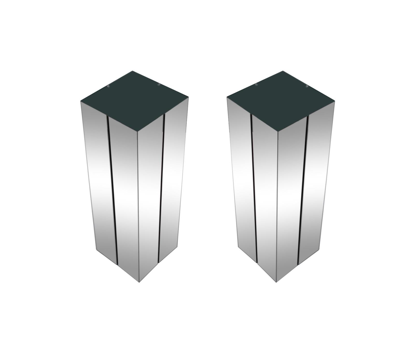 Matching Pair of Mid-Century Modern Illuminated Chrome Pedestal by Neal Small 1