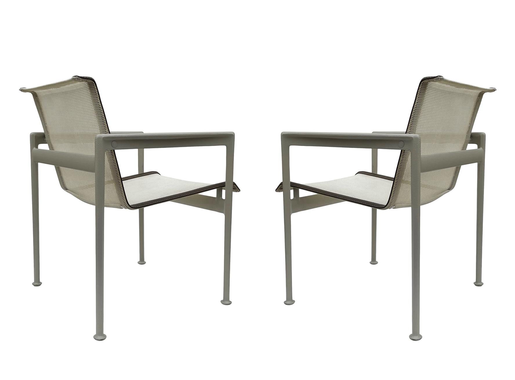 Matching Pair of Mid-Century Modern Outdoor Patio Armchairs by Richard Schultz 1