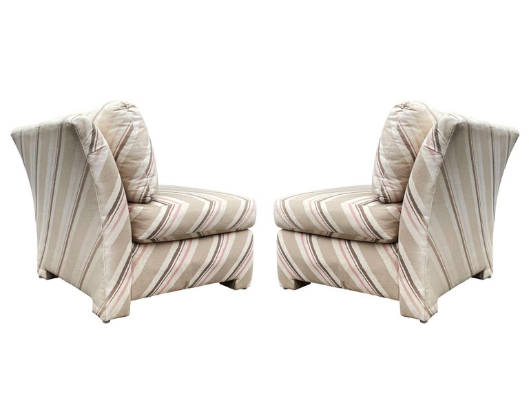Matching Pair of Mid-Century Modern Parsons Slipper Lounge Chairs For Sale 5