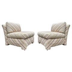 Matching Pair of Mid-Century Modern Parsons Slipper Lounge Chairs