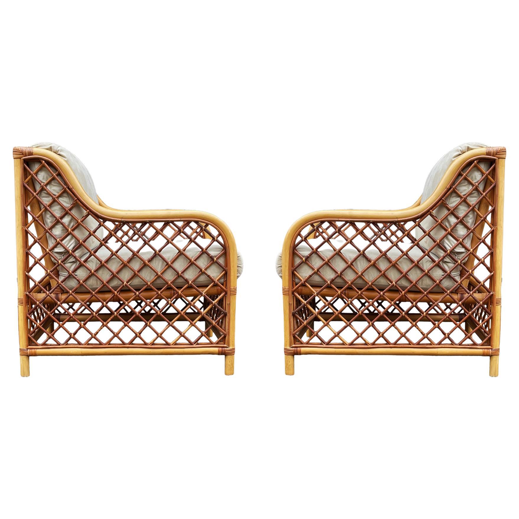 Pair of Sophisticated MidCentury Modern Low Back Lounge or Club Chairs