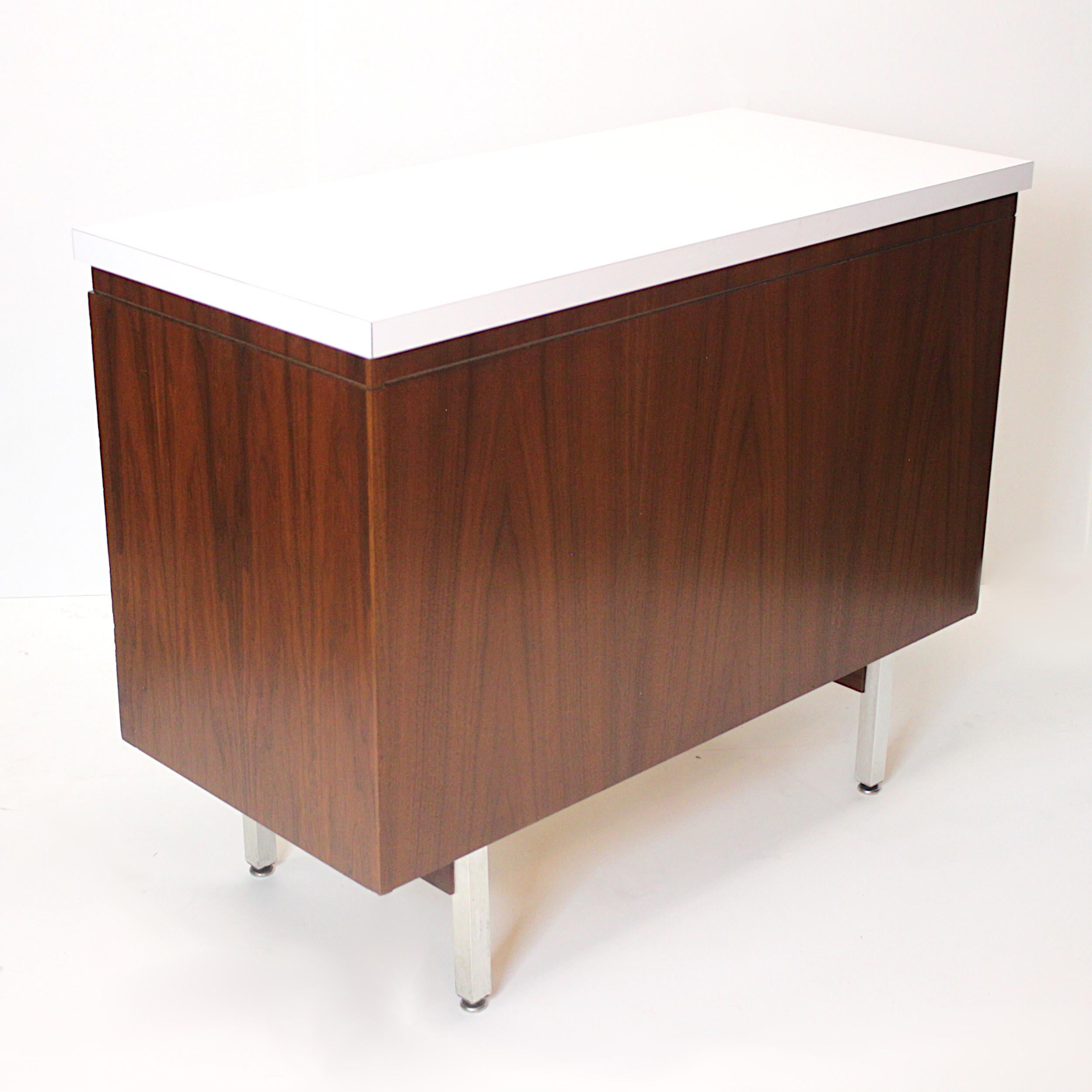 Matching Pair of Mid-Century Modern Walnut Console Cabinets by Charles Deaton In Excellent Condition In Lafayette, IN