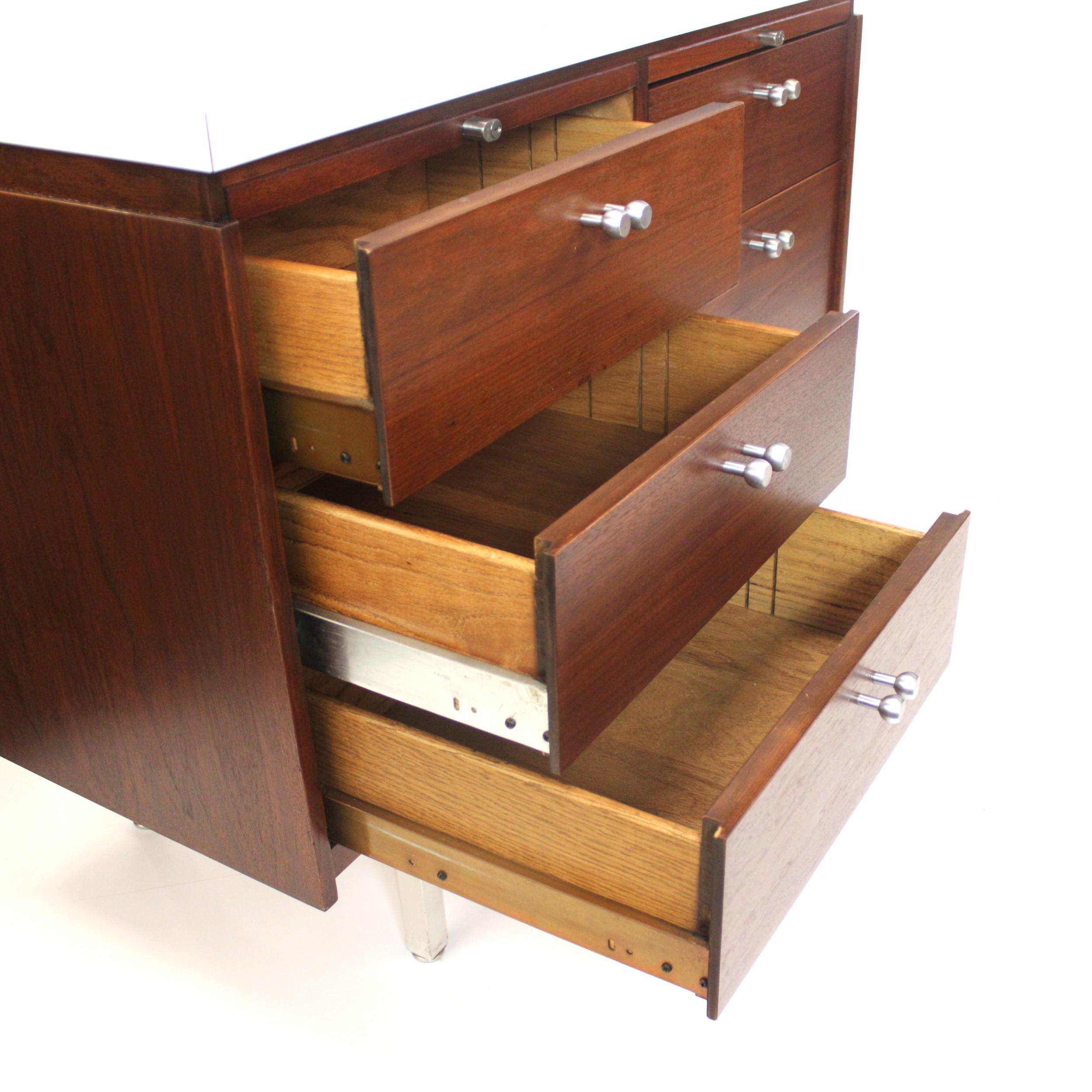 Matching Pair of Mid-Century Modern Walnut Console Cabinets by Charles Deaton 1