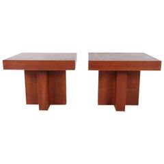 Matching Pair of Mid-Century Modern Walnut End or Side Tables by Milo Baughman
