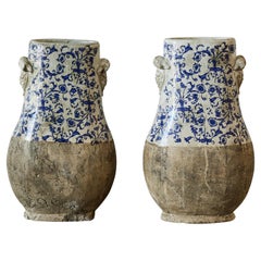 Matching Pair of Midcentury Provençal Vases