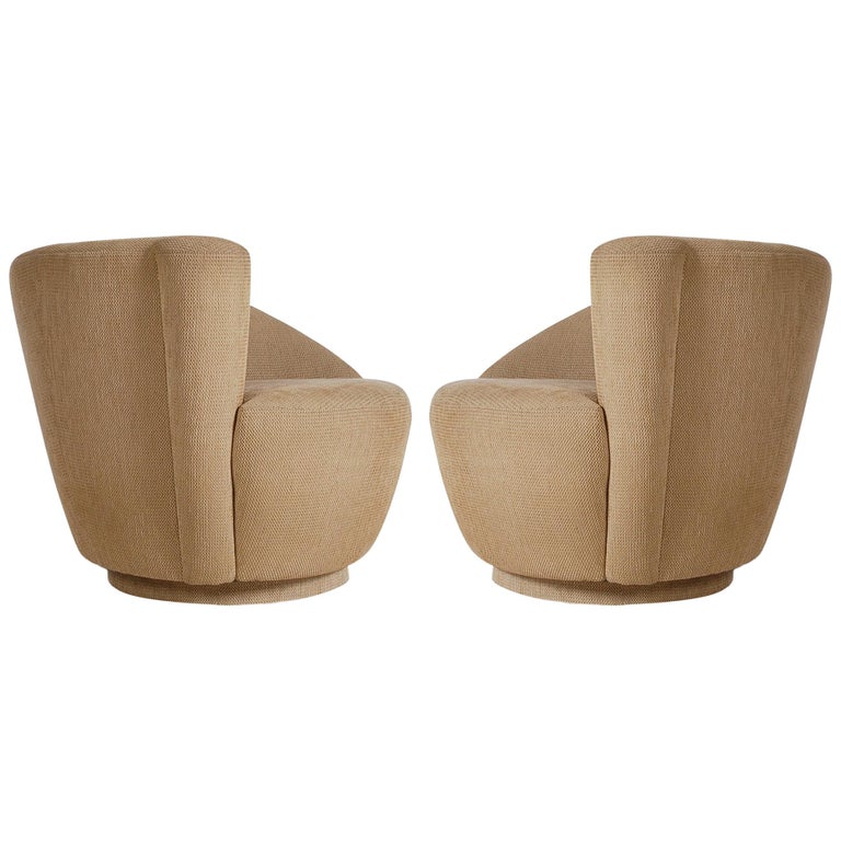 Matching Pair Of Nautilus Swivel Lounge Chairs By Vladimir Kagan For Preview At 1stdibs