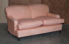 Passendes Paar Original George Smith Signature Scroll Arm zweisitzige Sofas