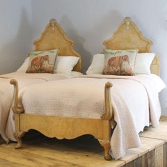 Matching Pair of Queen Anne Style Beds WP29