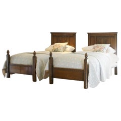 Antique Matching Pair of Single Oak Beds WP28