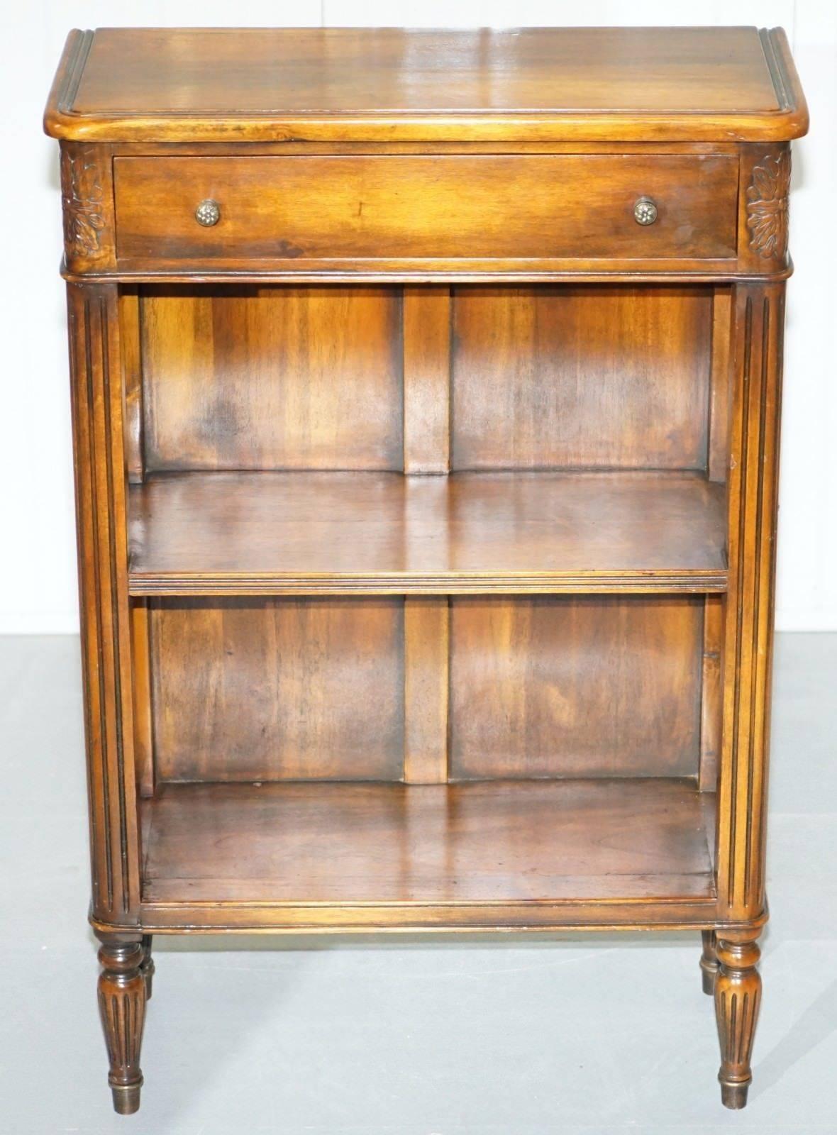 Regency Matching Pair of Theodore Alexander Republic Low Bookcases with Single Drawer