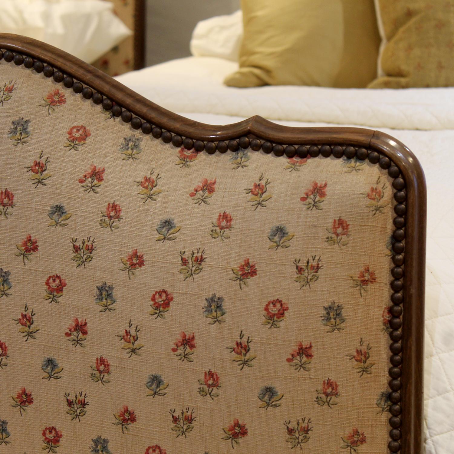 French Matching Pair of Upholstered Beds, WP47