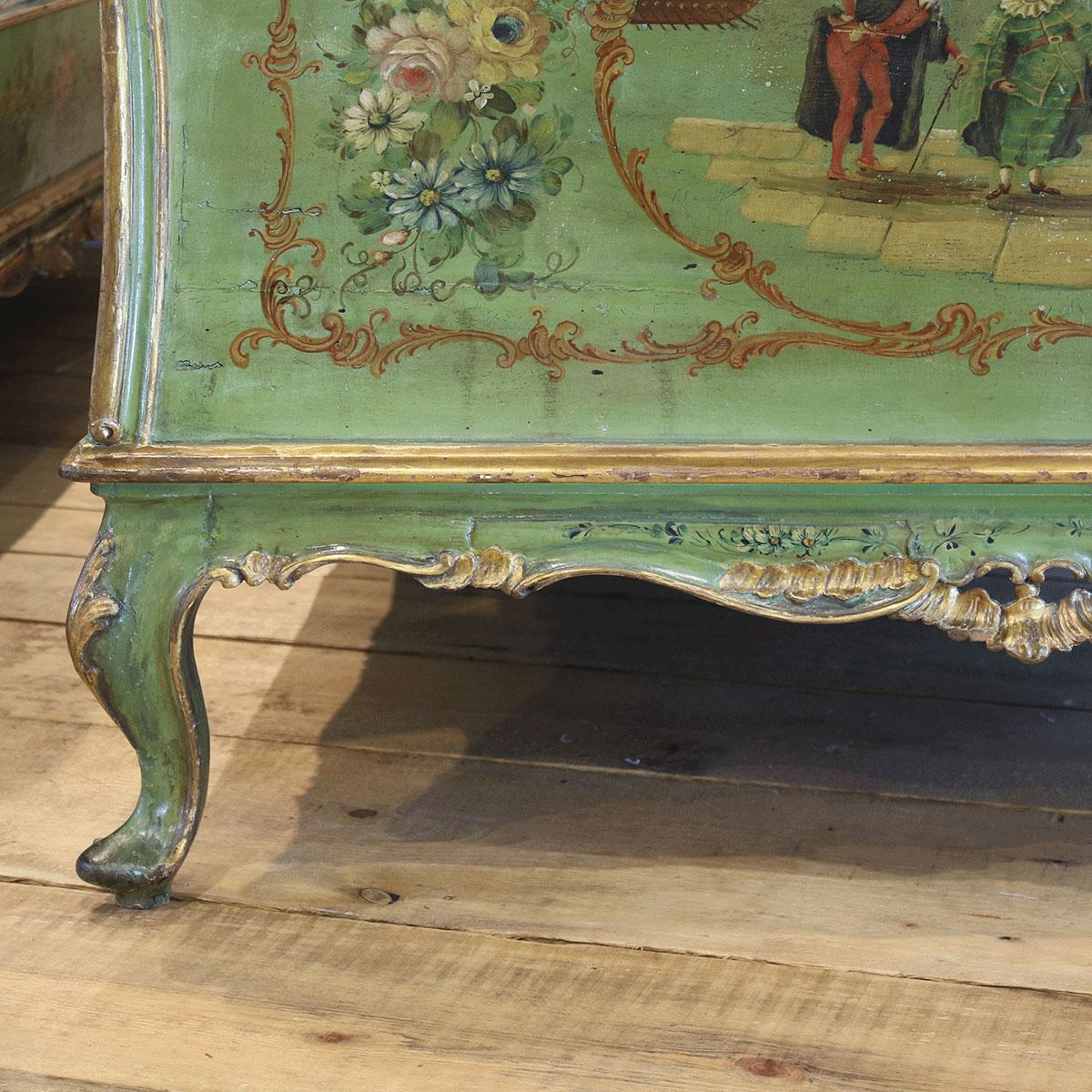 Matching Pair of Venetian Painted Antique Beds, WP30 1