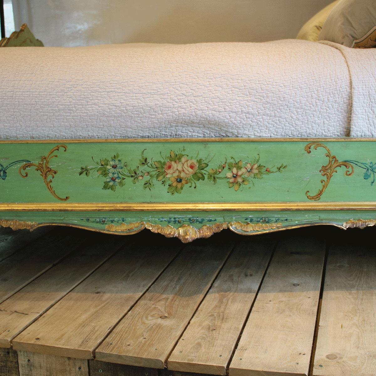 20th Century Matching Pair of Venetian Painted Antique Beds, WP30