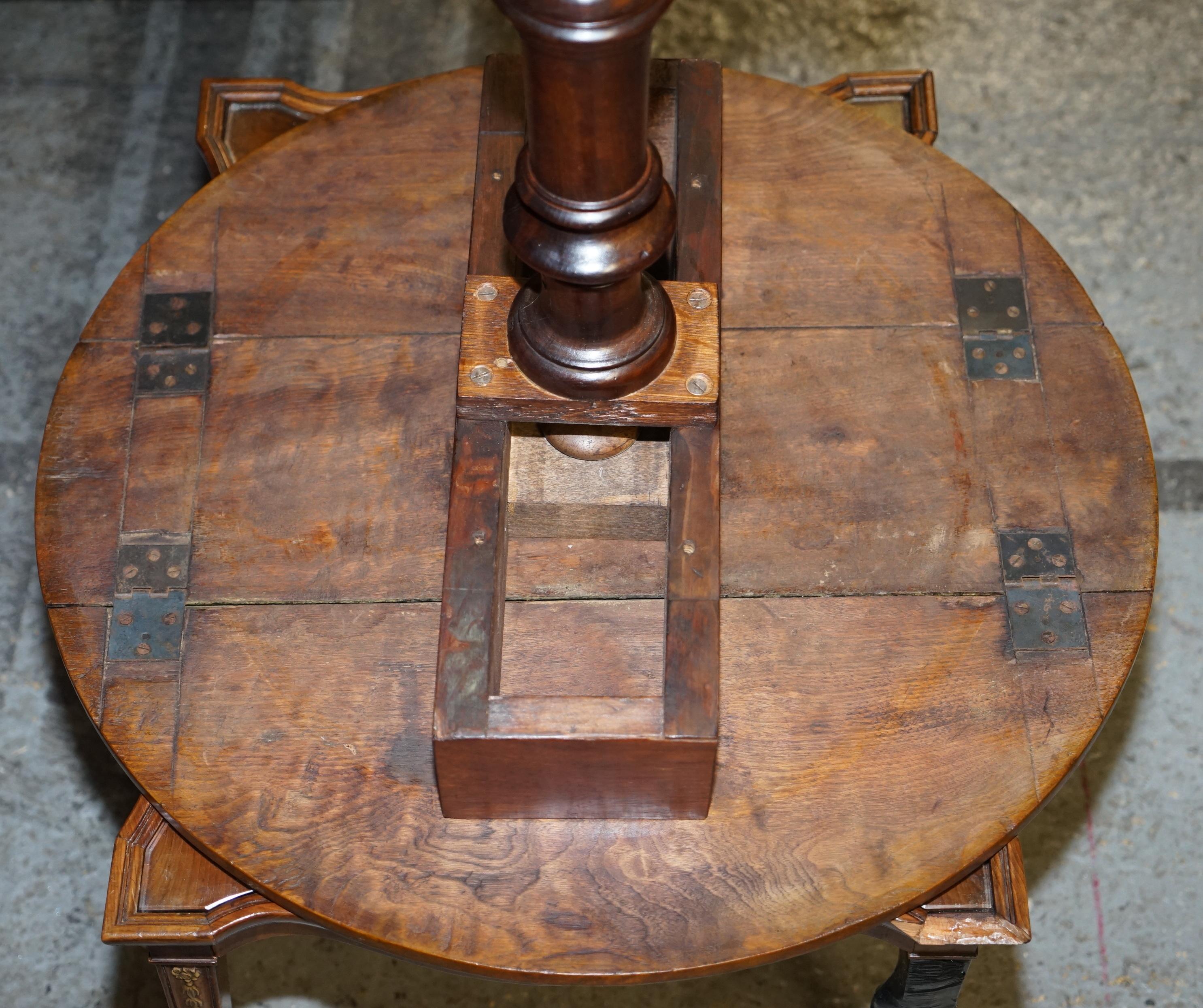 Matching Pair of Victorian Burl & Burr Walnut Chessboard Tripod Base Side Tables 12