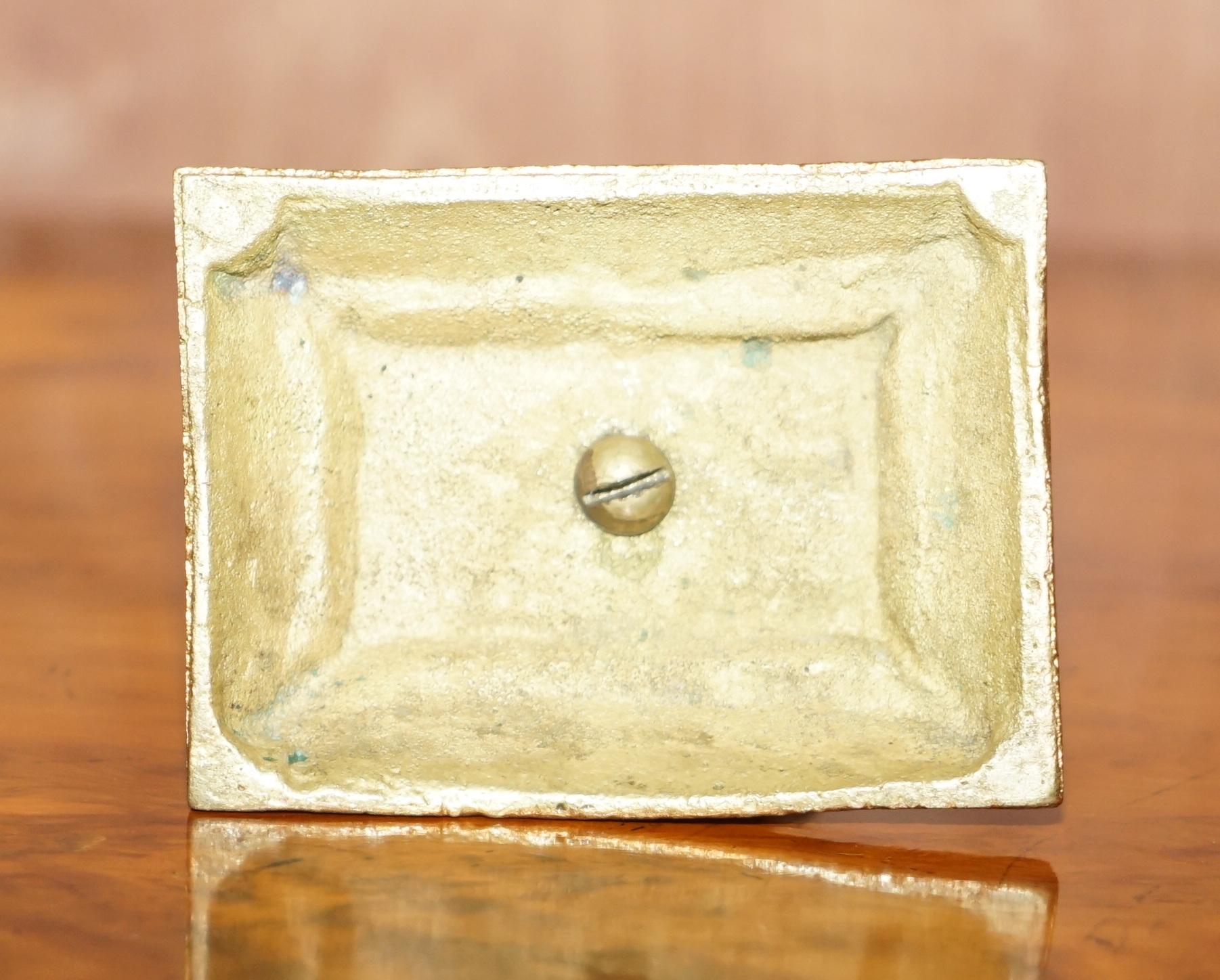 Matching Pair of Vintage circa 1930's Brass Wheat Sheaves Door Stops 1
