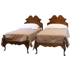 Vintage Matching Pair of Walnut Beds WP23