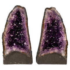 Matching Pair or High-Grade Amethyst Cathedral Geodes