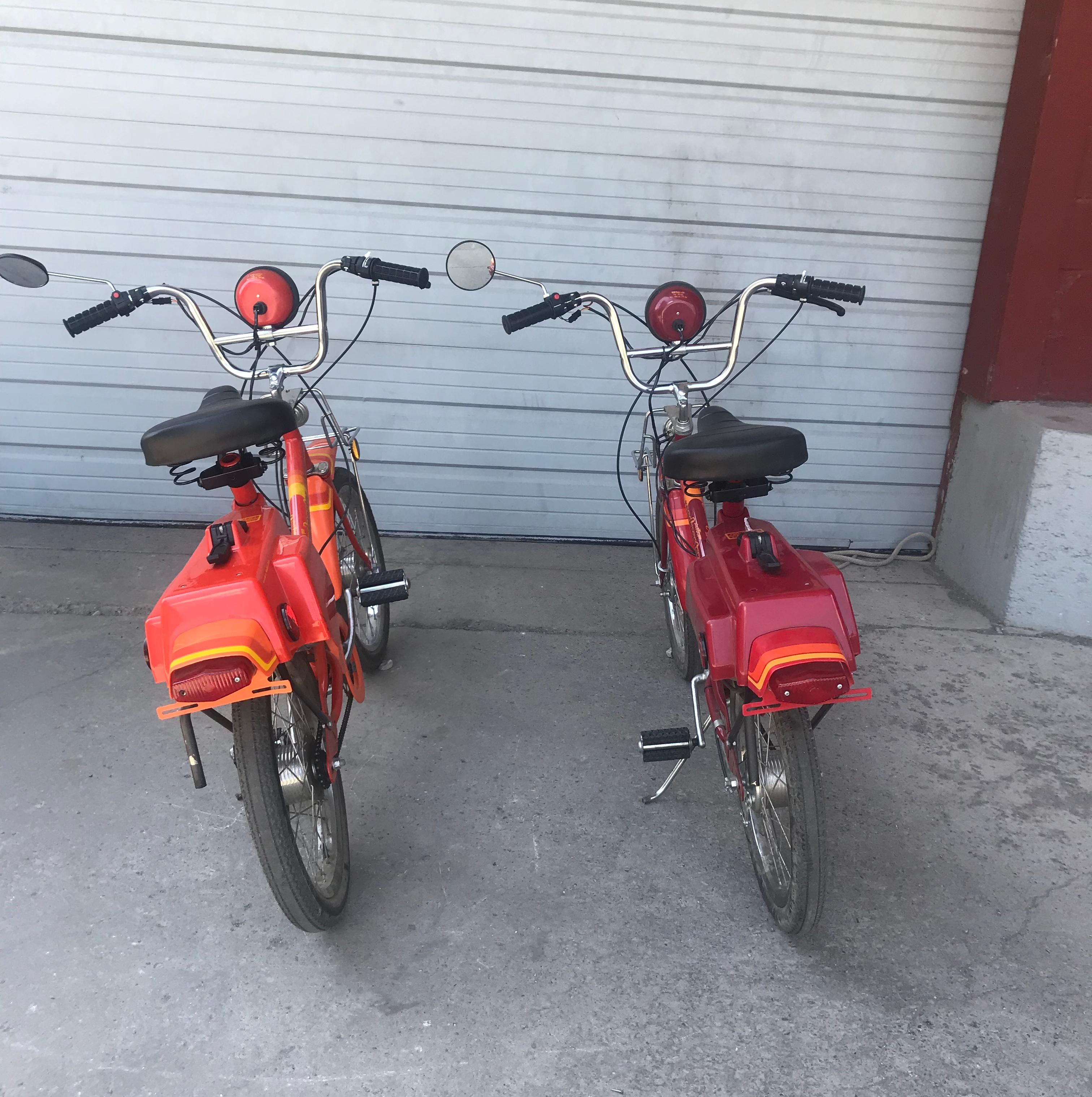 Mid-Century Modern Matching Pair of Pop Modernist Mopeds Manufactured by A M F Roadmaster
