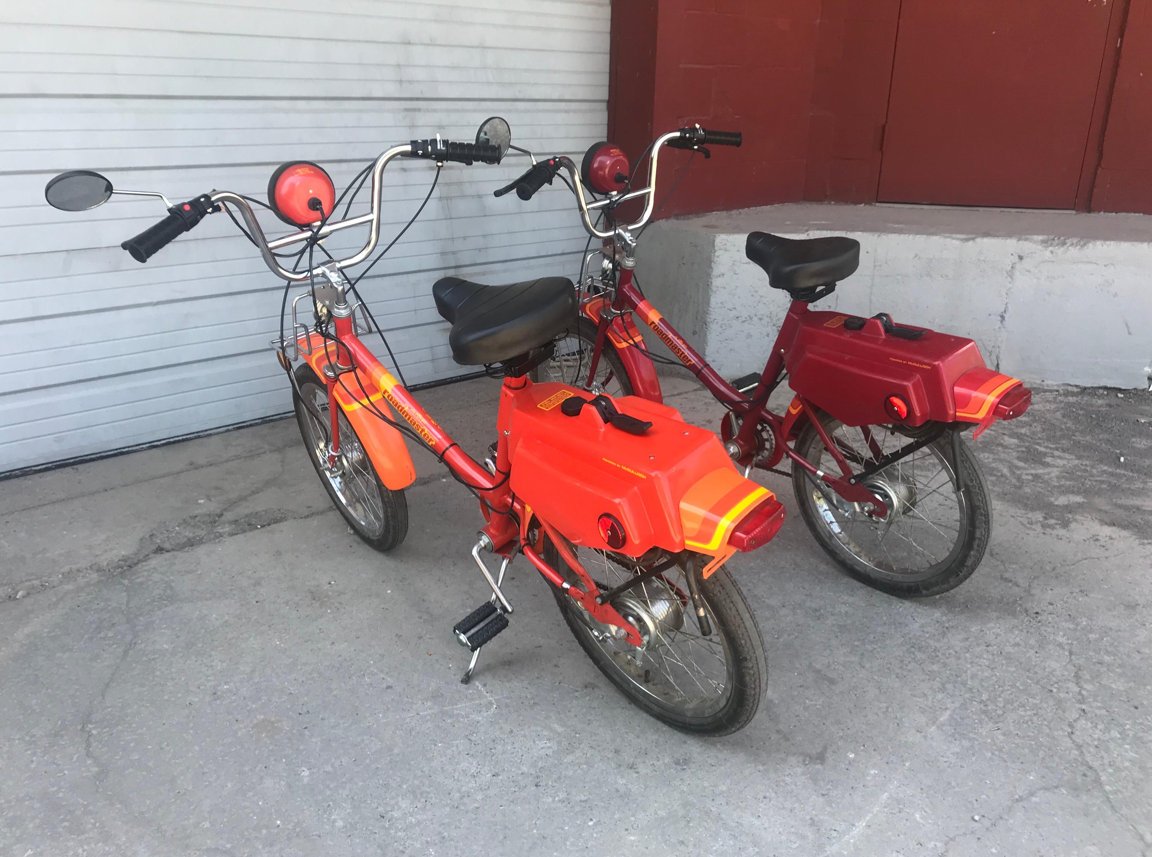 American Matching Pair of Pop Modernist Mopeds Manufactured by A M F Roadmaster