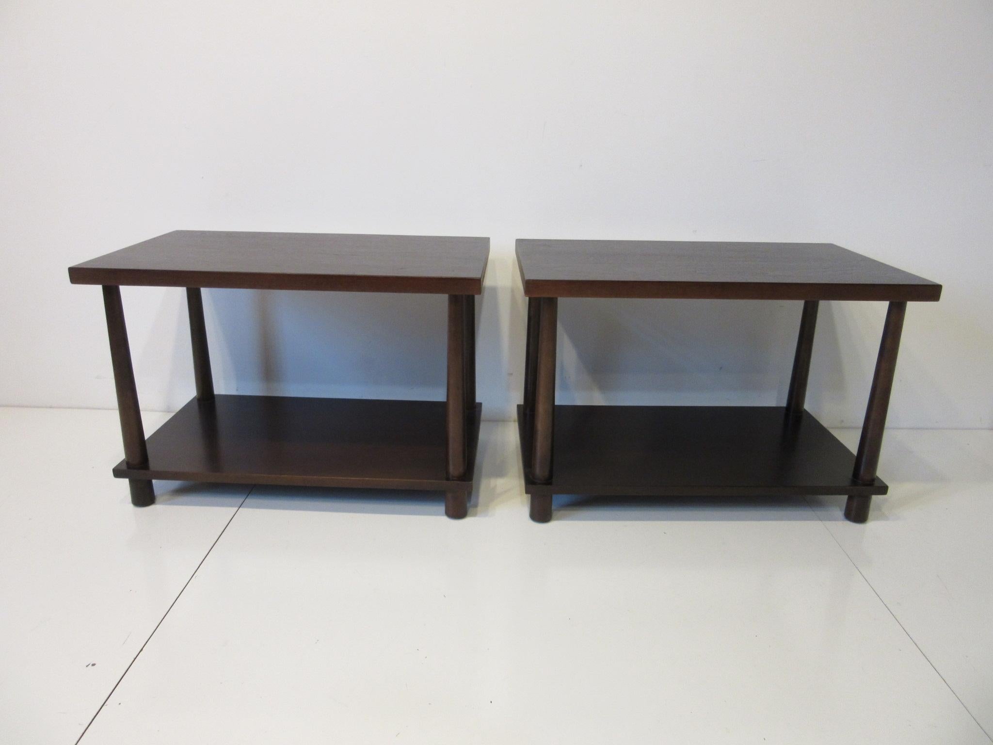 Matching Pair Side Tables / Nightstands by T.H. RobsJohn Gibbings for Widdicomb 3