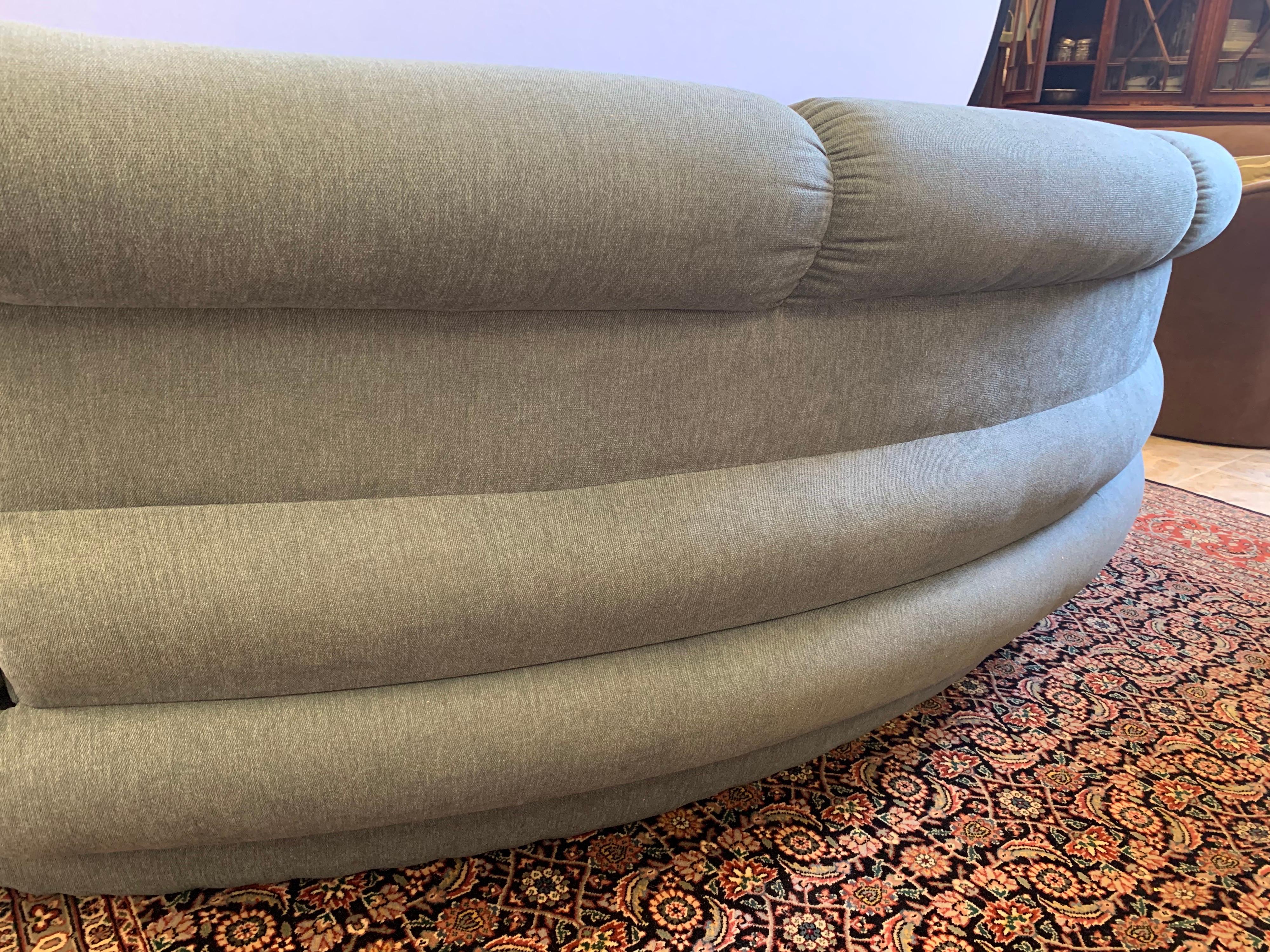 Matching Pearsall Comfort Design Cloud Sofas New Upholstered in Slate Gray, Pair 1