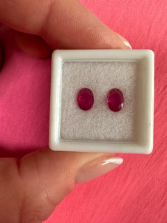 Matching ruby pair untreated 6.5x4.5mm ruby oval natural pinkish red