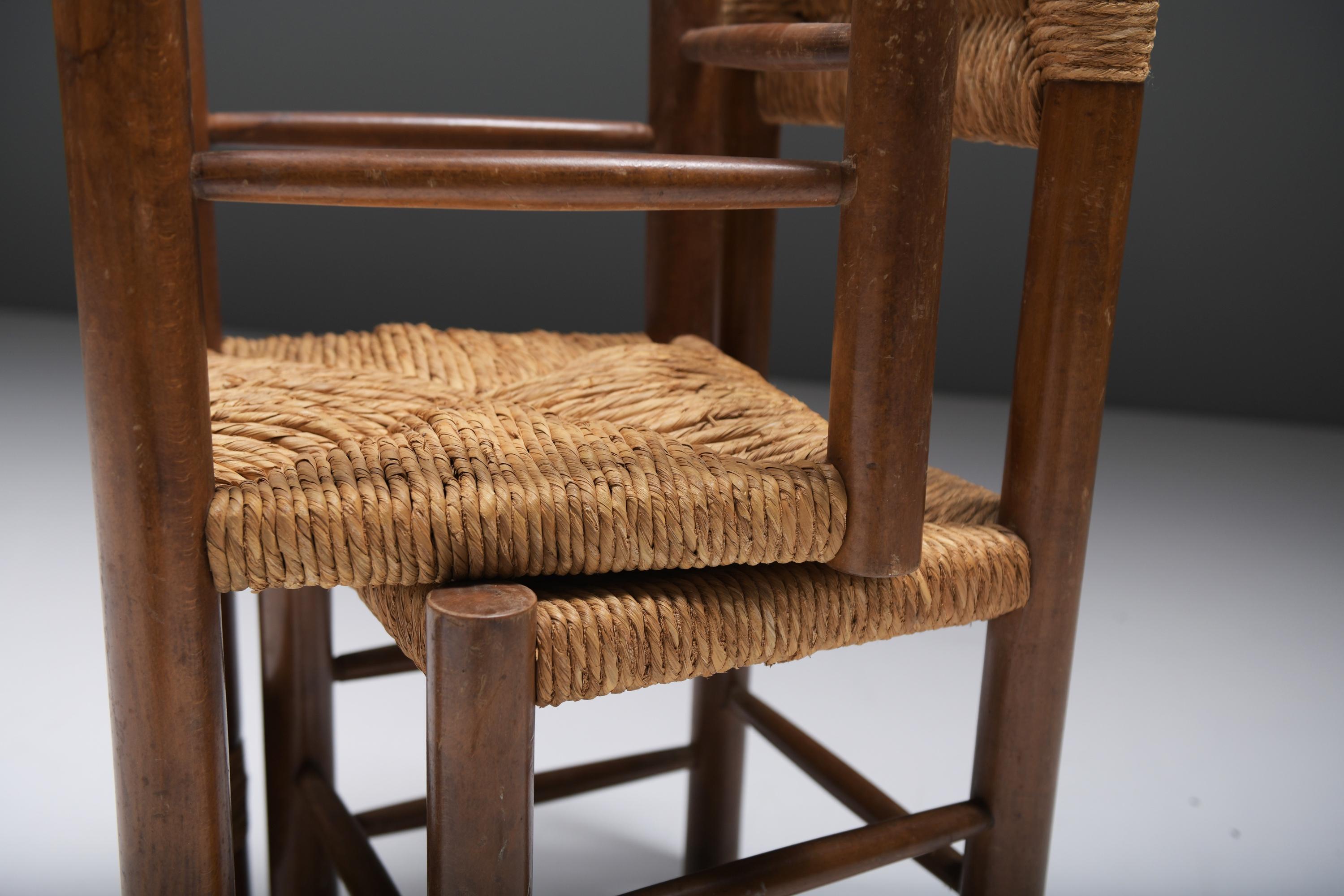 Matching set of Dordogne chairs by Charlotte Perriand for Robert Sentou - France 3