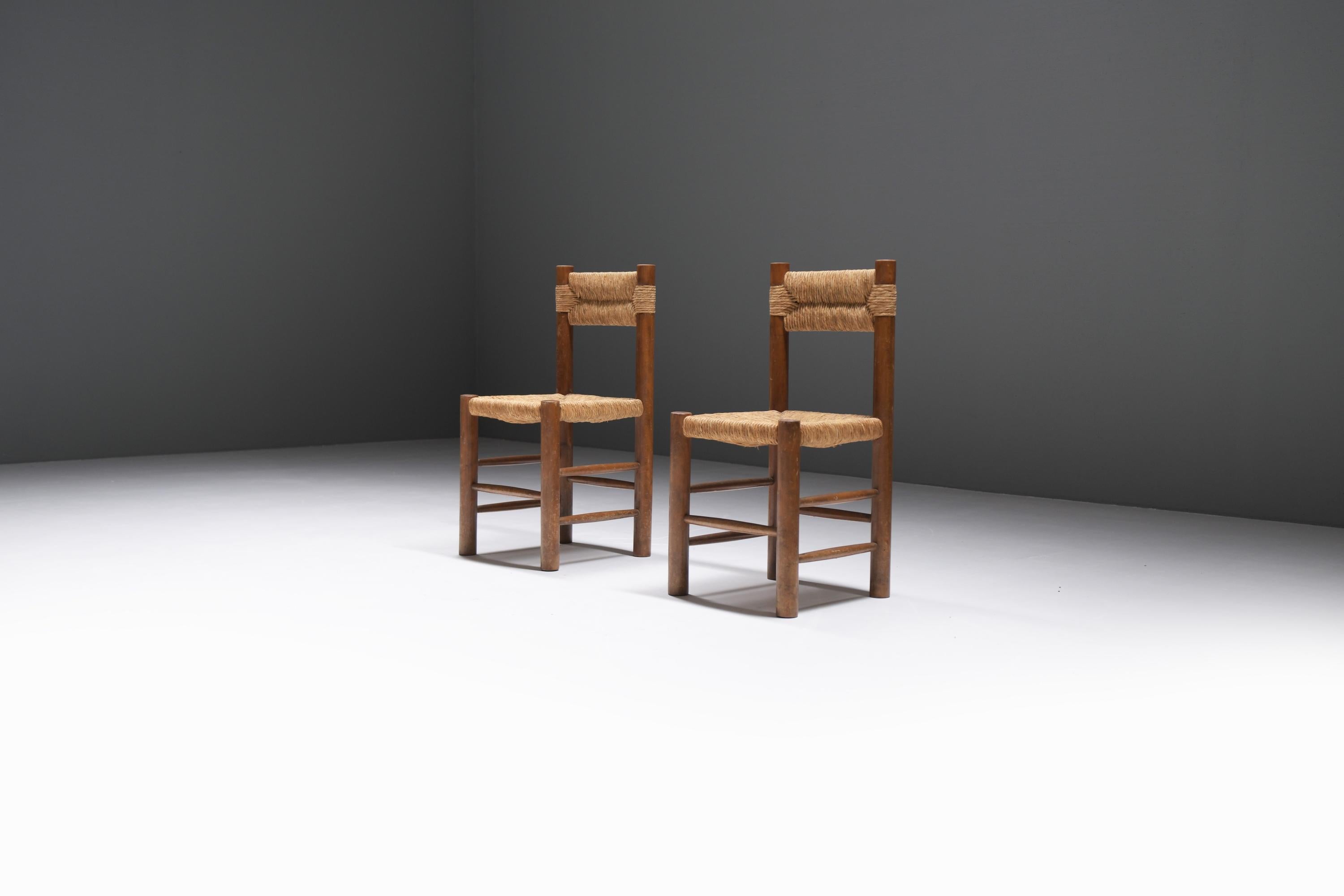 Mid-Century Modern Matching set of Dordogne chairs by Charlotte Perriand for Robert Sentou - France