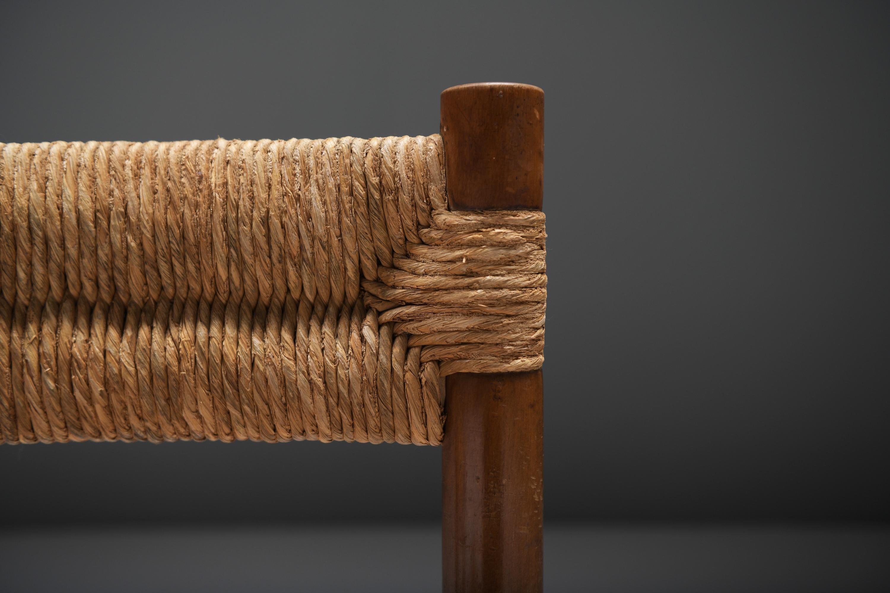 20th Century Matching set of Dordogne chairs by Charlotte Perriand for Robert Sentou - France