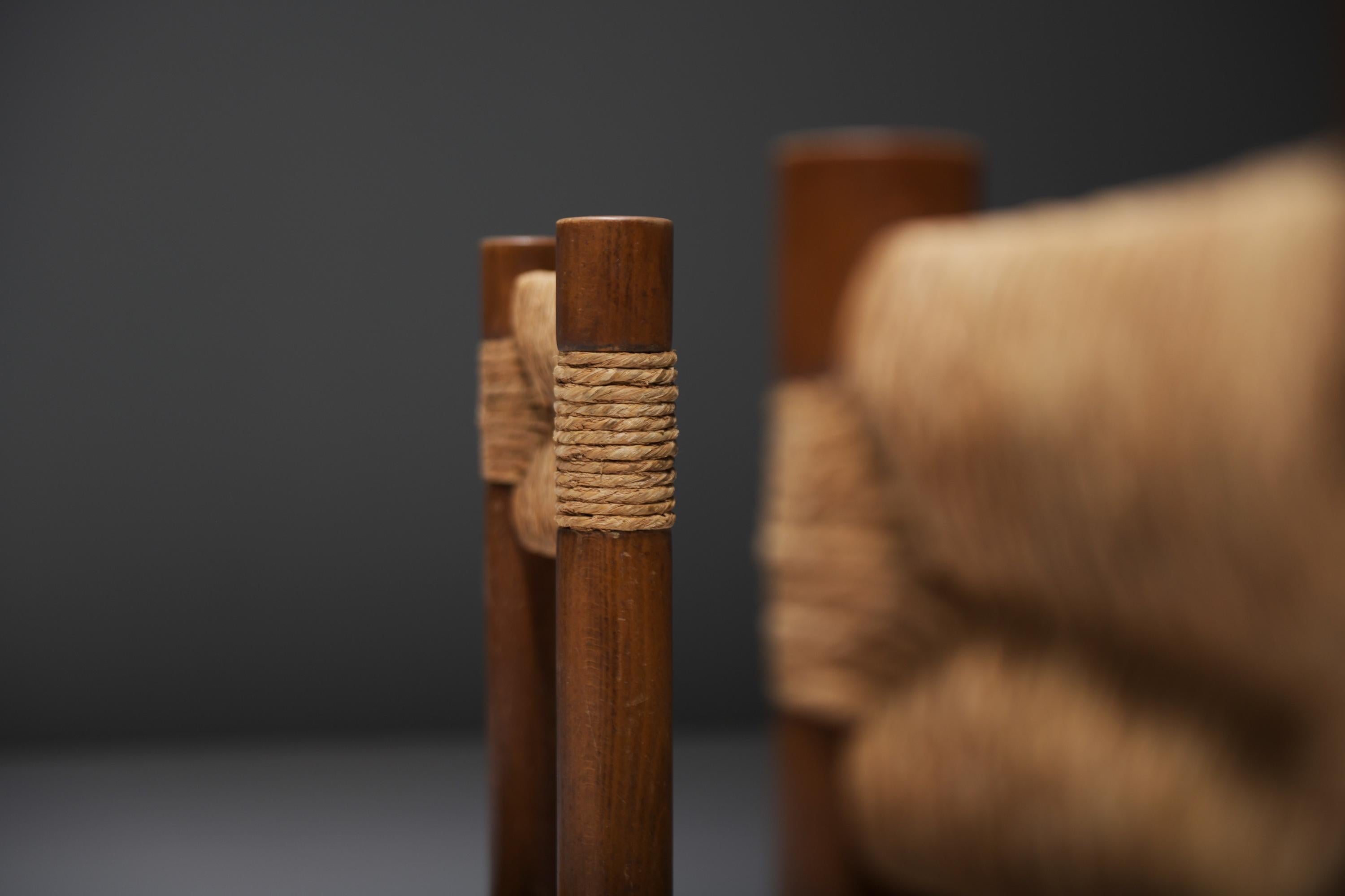 Matching set of Dordogne chairs by Charlotte Perriand for Robert Sentou - France 1