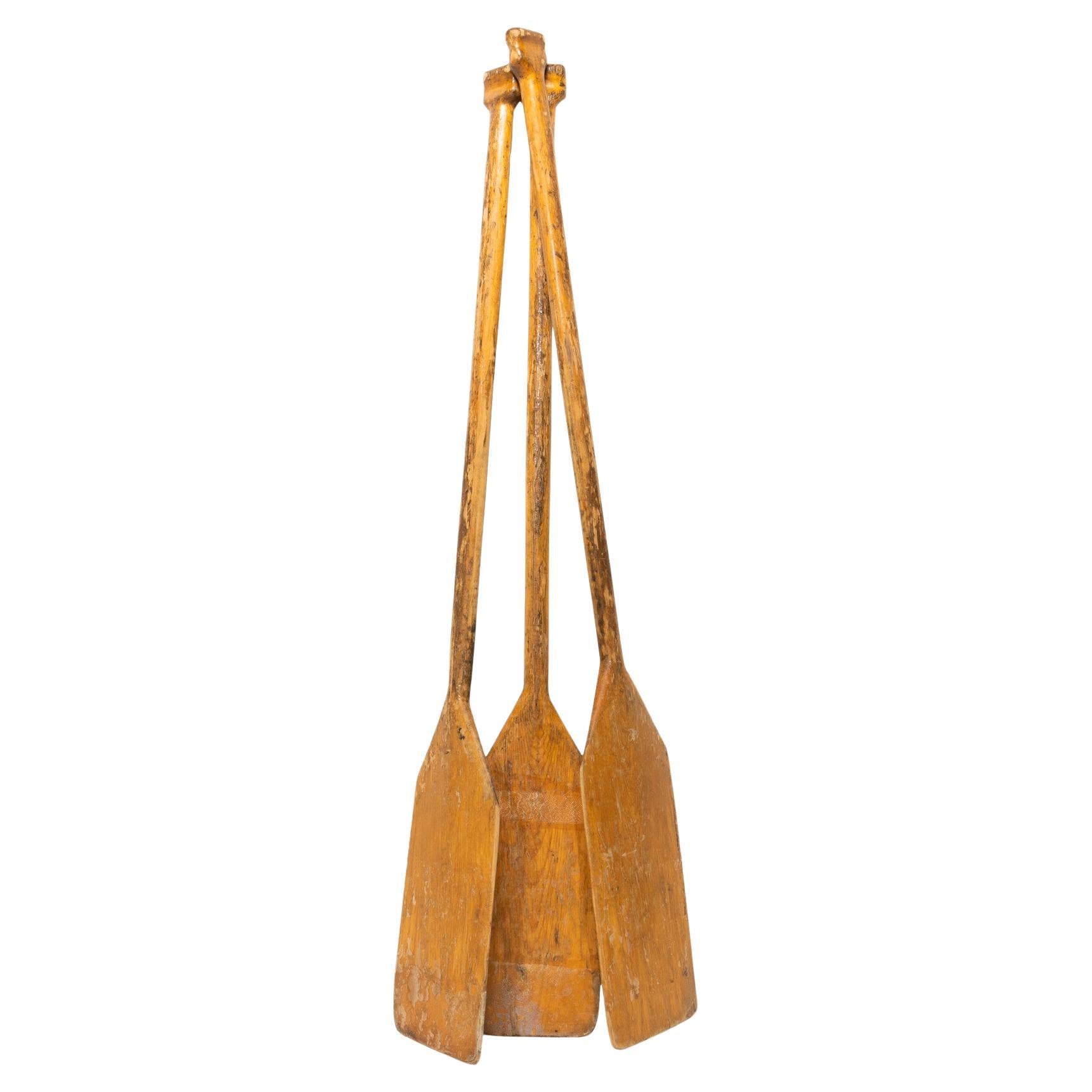 Matching Set of 3 Canoe Paddles For Sale