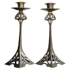 Matching Set Of Arts & Crafts Candlesticks Liberty of London 1910's