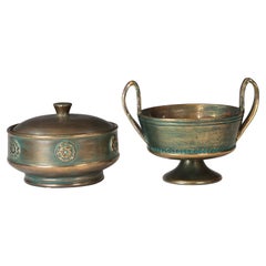 Ensemble assorti de bol et boîte en cuivre de Ugo Zaccagnini