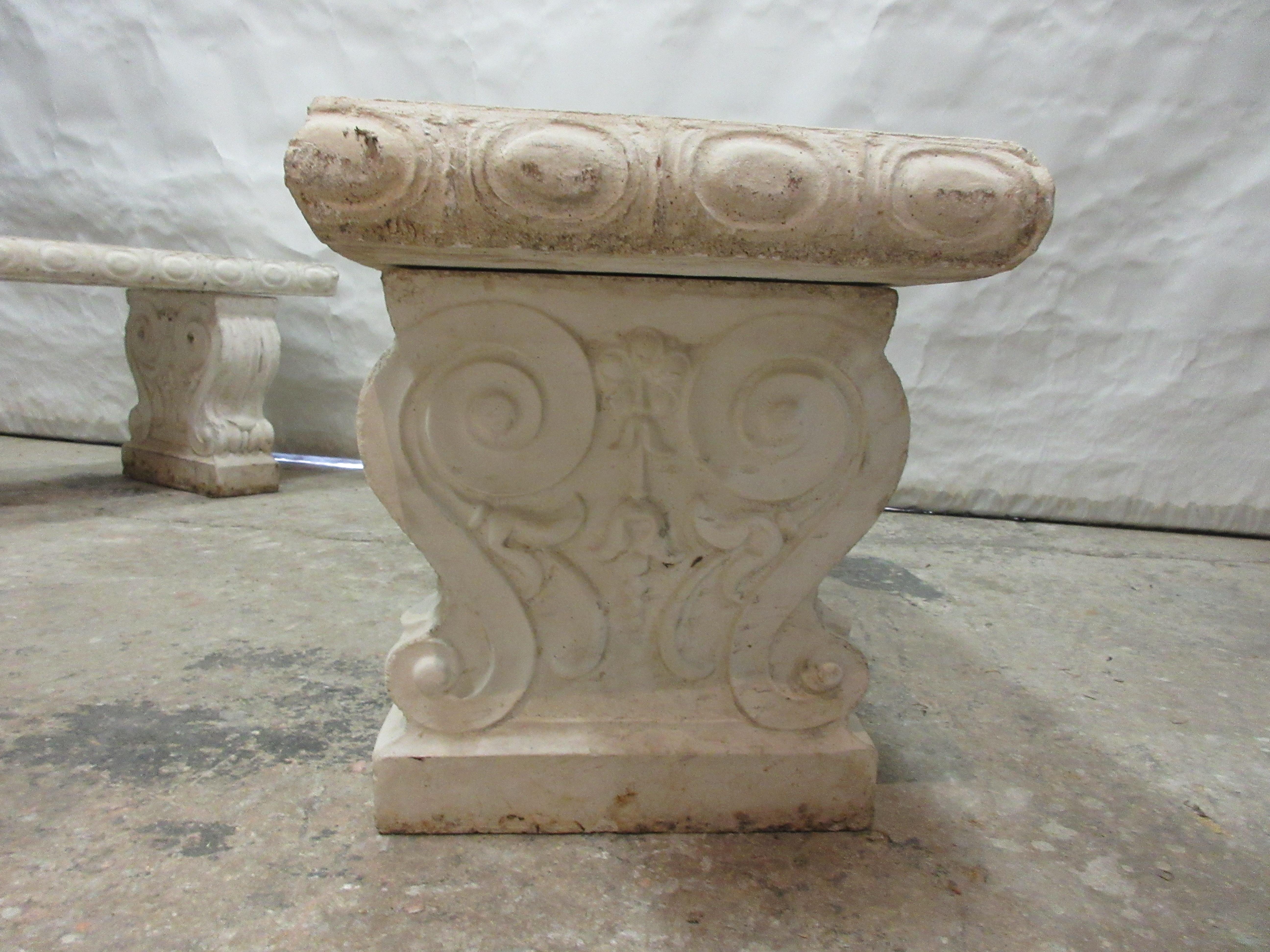 Matching Set of Greek Garden Benches In Good Condition In Hollywood, FL