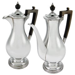 Matching Sterling Silver Baluster Shape Pots