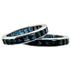 Matching Vintage Sapphire Eternity Bands Size 5.5