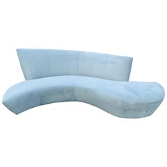 Matching Vladimir Kagan Bilbao Serpentine Curved Sofas with New Upholstery, Pair