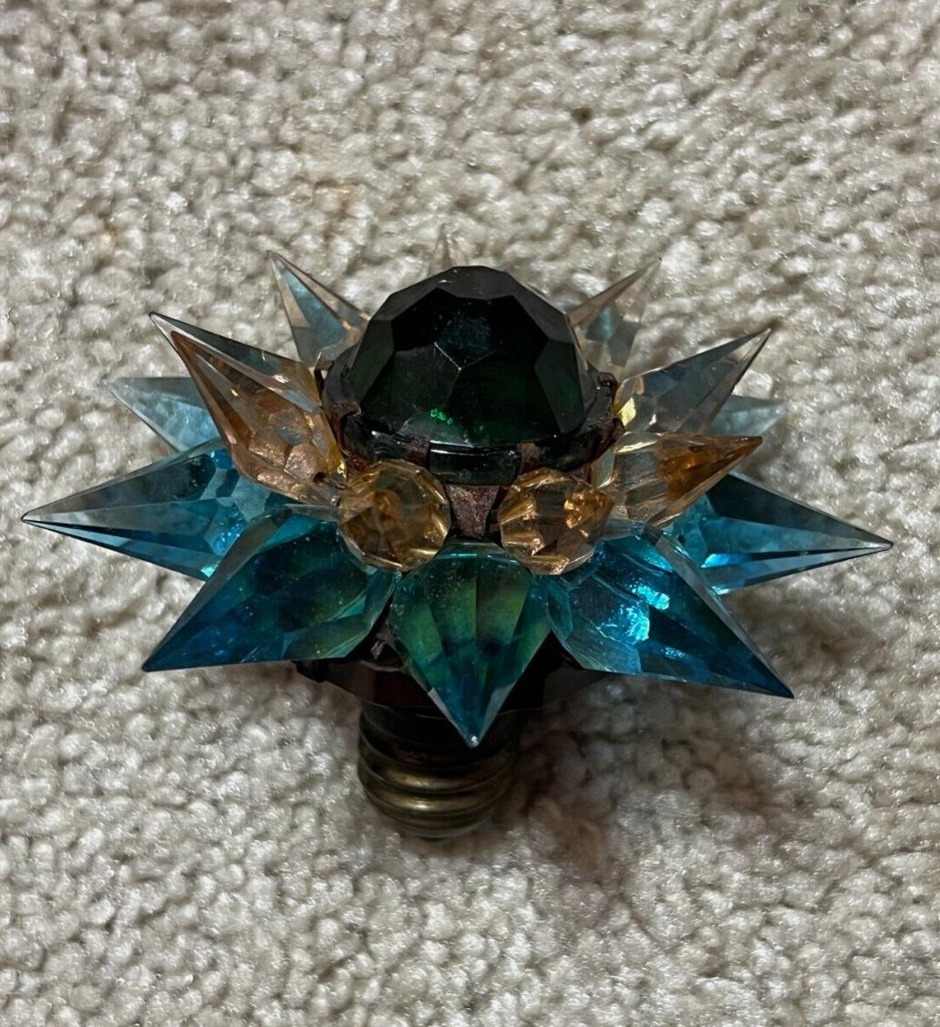 Matchless Wonder Star #910 Blue, Pink & Green  Crystal C-9 Holiday Bulb 1936 For Sale 2