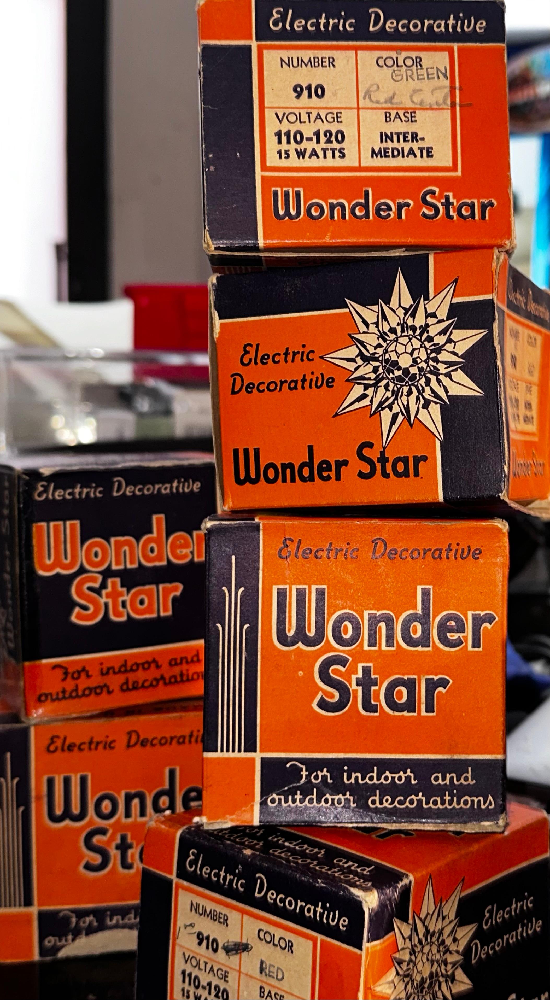Ampoule de vacances C-9 assortie Wonder Star n° 910 à double rangée en cristal bleu et ambré 1936 en vente 4
