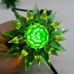 Matchless Wonder Star #910 Double Row Green Crystal Holiday C-9 Bulb, USA, 1936