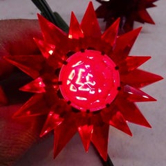 Matchless Wonder Star #910 Double-Row Red Crystal Holiday C-9 Bulb, USA, 1930s