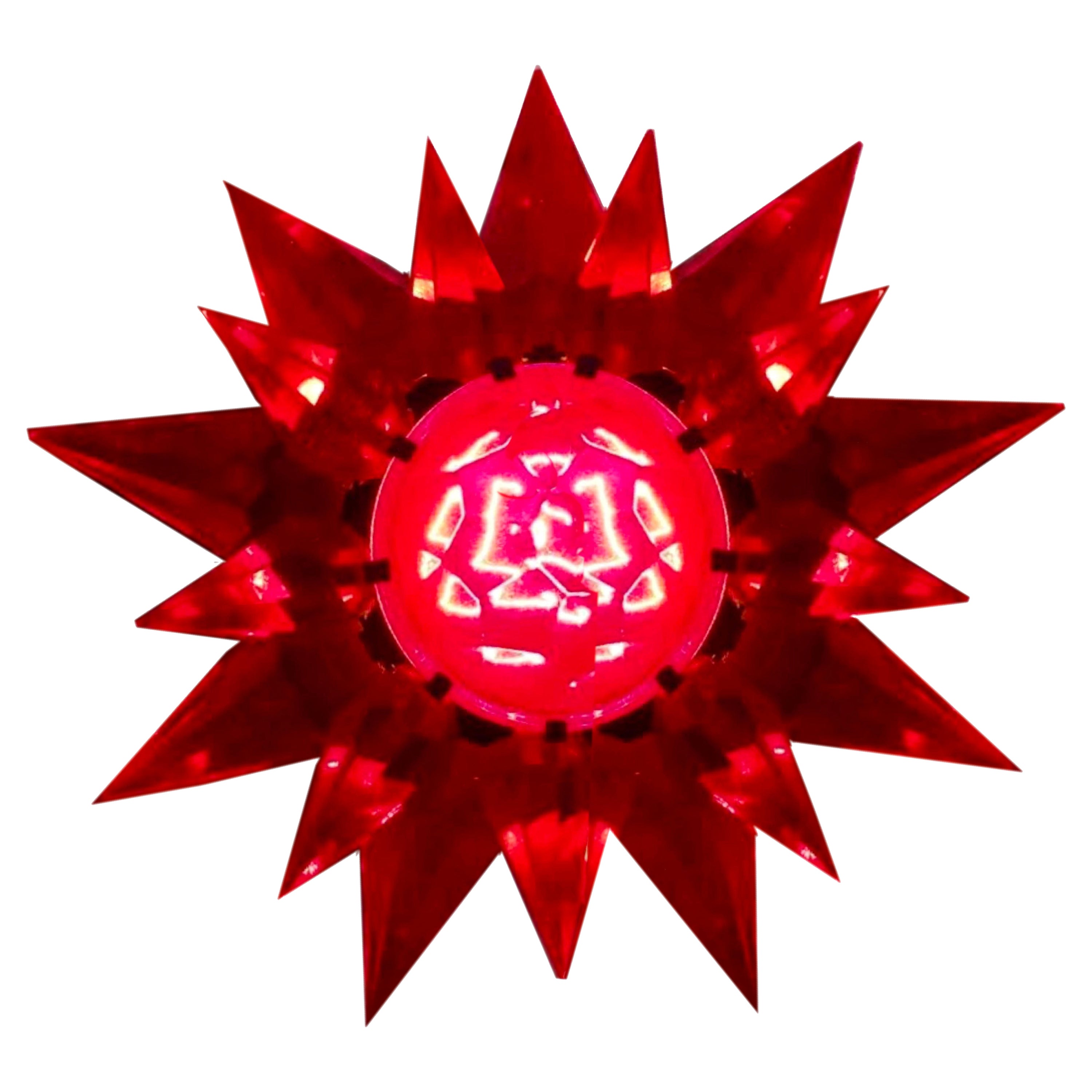Ampoule Holiday C-9 Wonder Star n° 910 à double rangée de cristaux rouges assortis, États-Unis, années 1930 en vente