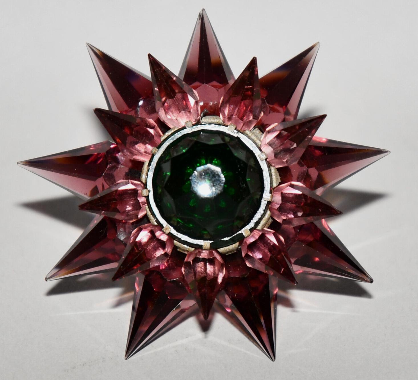 Matchless Wonder Star #910 Rare Purple & Amber Crystal C-9 Holiday Bulb 1936 For Sale 4