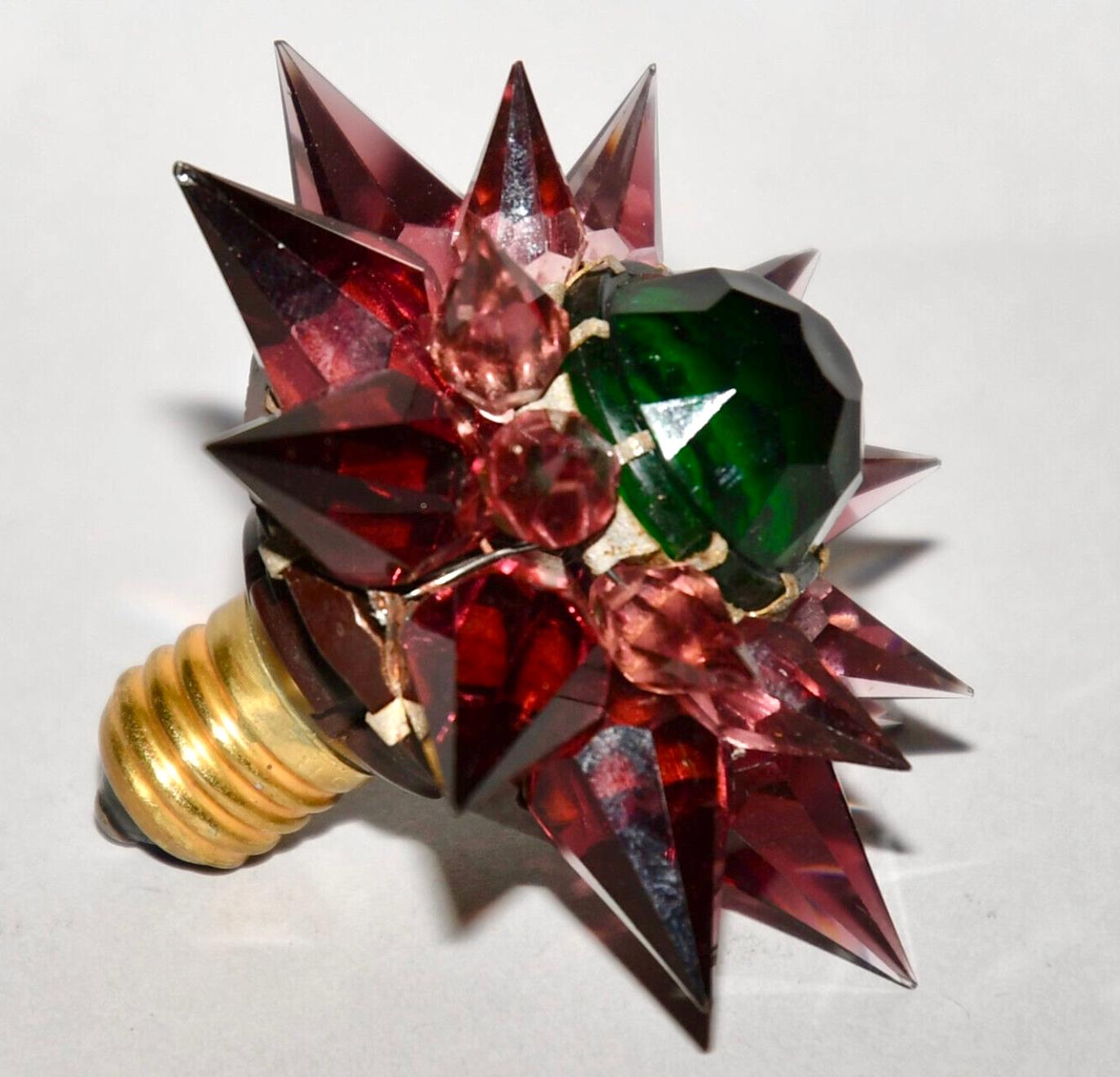 Art Deco Matchless Wonder Star #910 Rare Purple & Amber Crystal C-9 Holiday Bulb 1936 For Sale