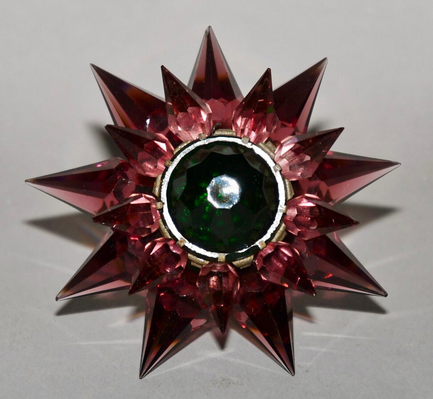 American Matchless Wonder Star #910 Rare Purple & Amber Crystal C-9 Holiday Bulb 1936 For Sale