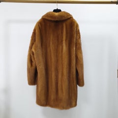 MATE 2017 Brown Mink Fur Coat with White Stars -Sz.42/ M