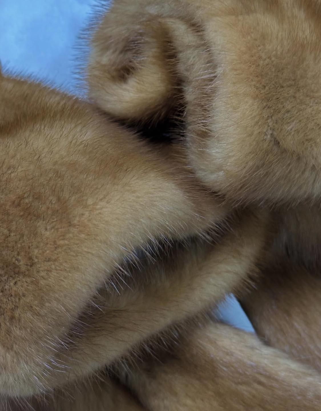 MATE 2017 Manteau en fourrure de vison marron avec étoiles blanches -Sz.42/ M en vente 4