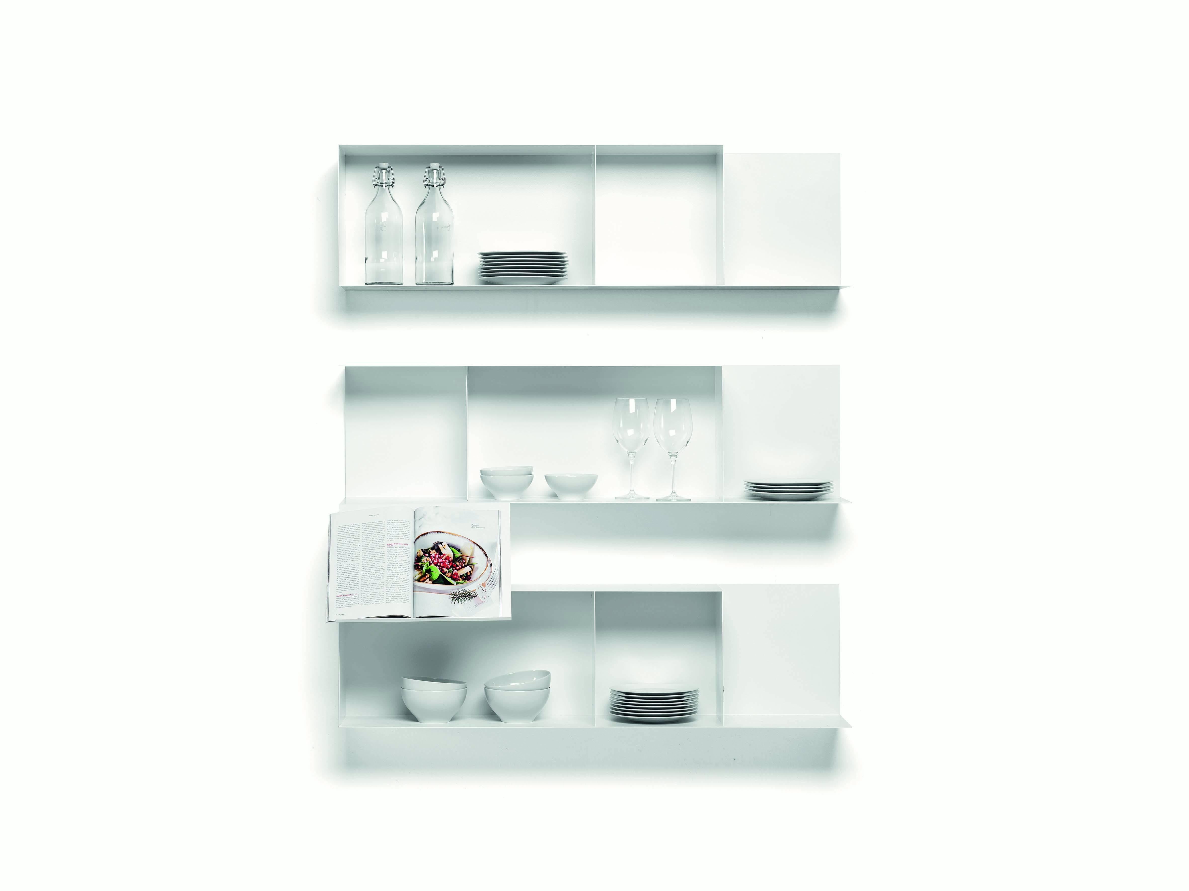 Estantería de metal con soporte para libros Mate en blanco by Mist-O & Mogg Moderno en venta