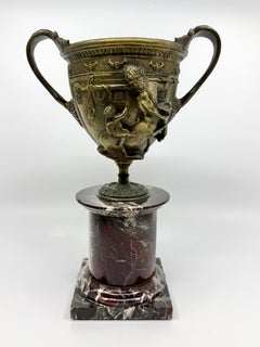Mated Pair 19th Century NeoClassical Bronze Tazzas after the Pompeiian Antiques