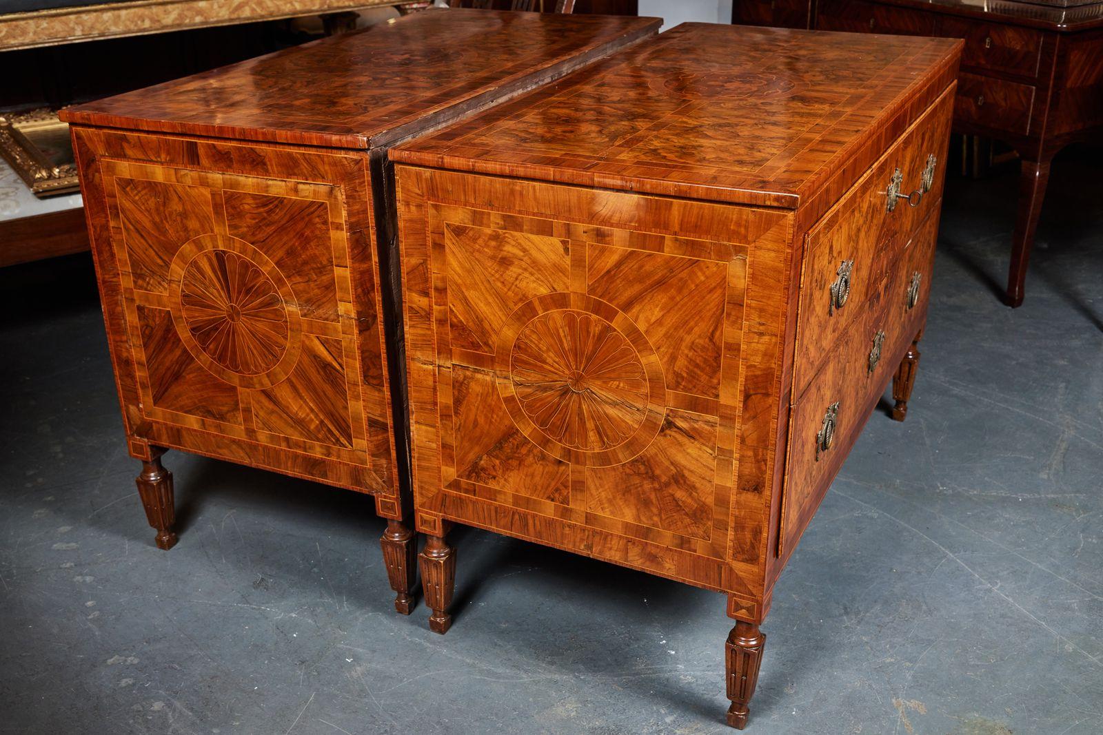 Mated Pair of 18th Century Veneered Commodes For Sale 6